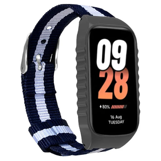 For Xiaomi Smart Band 8 Active / Redmi Smart Band 2 Watch Strap Nylon Wrist Band with Case