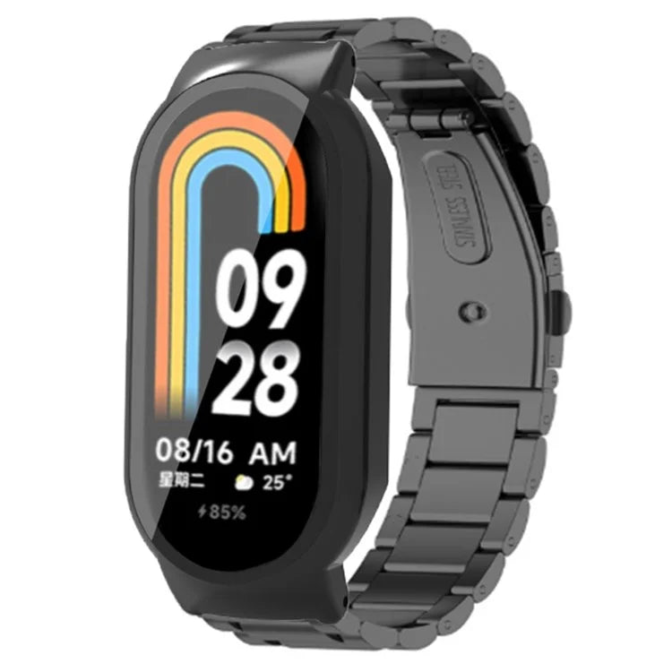 For Xiaomi Smart Band 8 / Band 8 NFC Watch Strap with PC Case+Tempered Glass Screen Protector