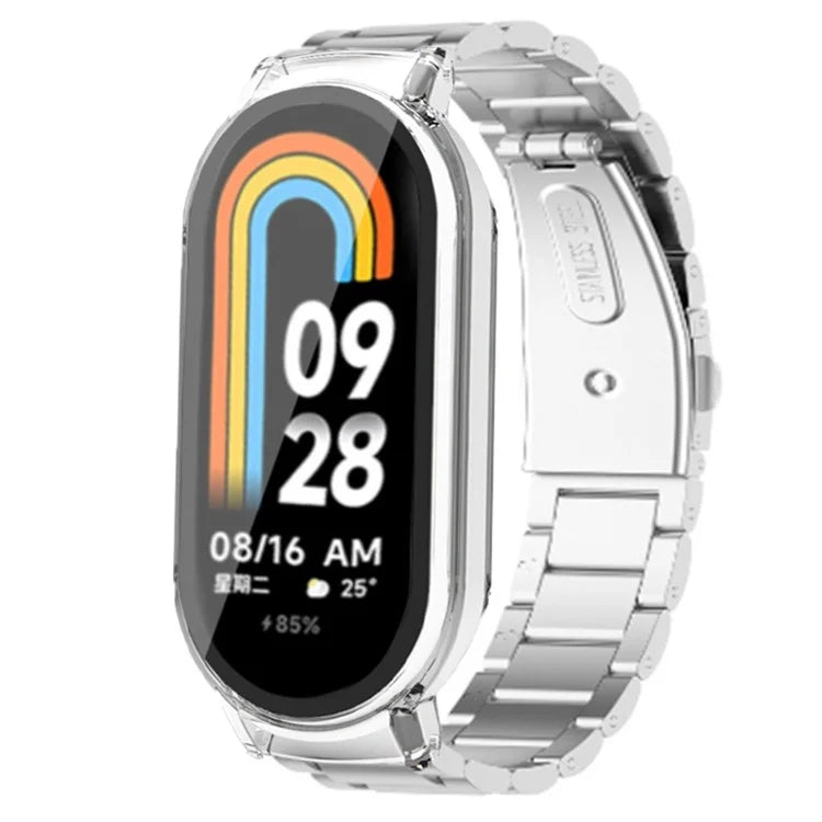 For Xiaomi Smart Band 8 / Band 8 NFC Watch Strap with PC Case+Tempered Glass Screen Protector