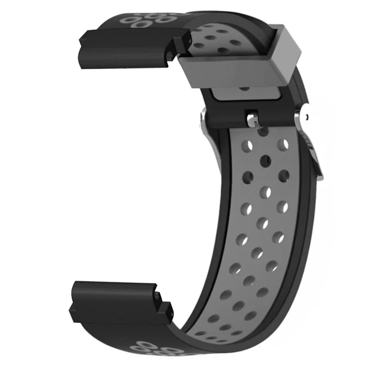 For Huami Amazfit Falcon / Garmin Fenix 7 / 6 / 5 Dual Color Watch Band Silicone Strap with 22mm PC Connector