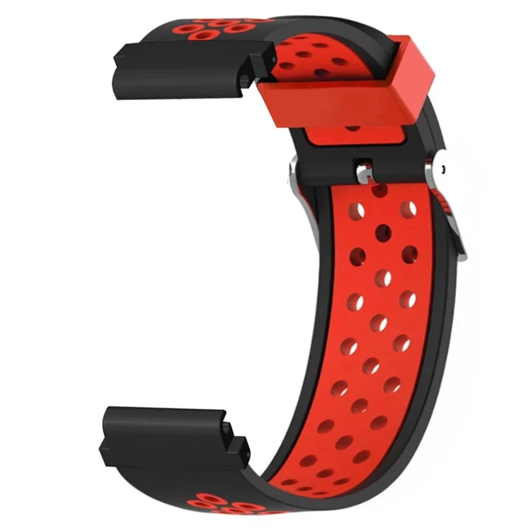 For Huami Amazfit Falcon / Garmin Fenix 7 / 6 / 5 Dual Color Watch Band Silicone Strap with 22mm PC Connector