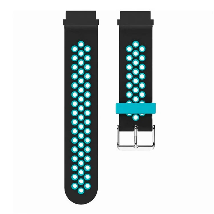 For Huami Amazfit Falcon / Garmin Fenix 7 / 6 / 5 Dual Color Watch Band Silicone Strap with 22mm PC Connector