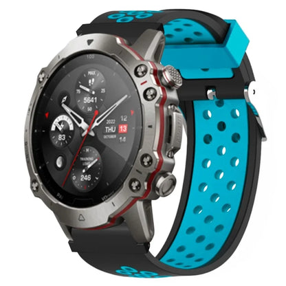 For Huami Amazfit Falcon / Garmin Fenix 7 / 6 / 5 Dual Color Watch Band Silicone Strap with 22mm PC Connector