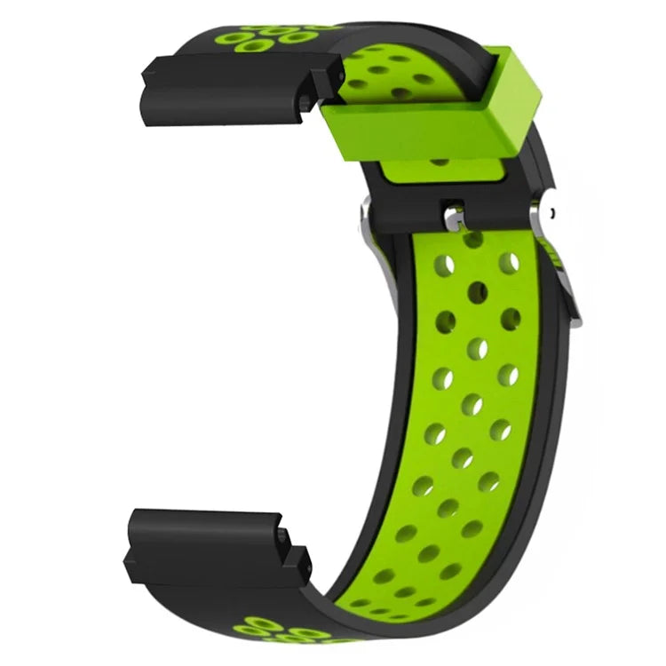 For Huami Amazfit Falcon / Garmin Fenix 7 / 6 / 5 Dual Color Watch Band Silicone Strap with 22mm PC Connector