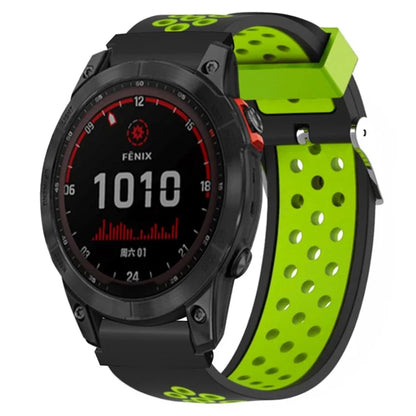 For Huami Amazfit Falcon / Garmin Fenix 7 / 6 / 5 Dual Color Watch Band Silicone Strap with 22mm PC Connector