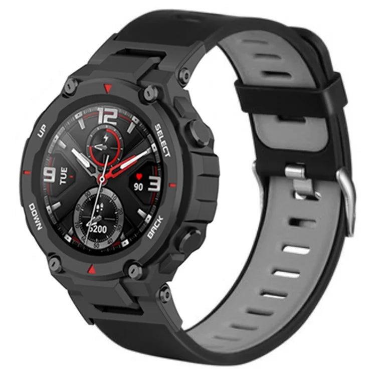 For Huami Amazfit T-Rex / T-Rex Pro Silicone Watch Bands Dual Color Replacement Straps