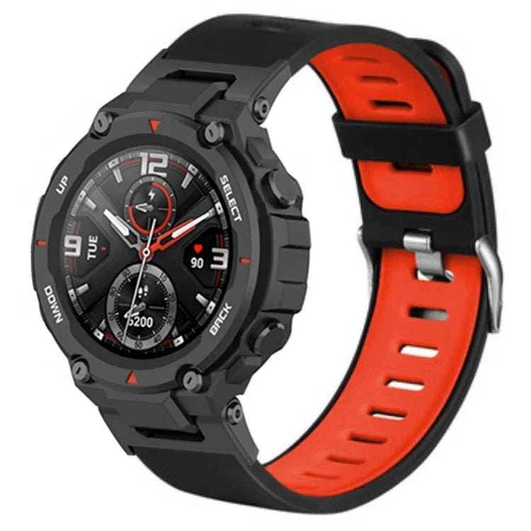 For Huami Amazfit T-Rex / T-Rex Pro Silicone Watch Bands Dual Color Replacement Straps
