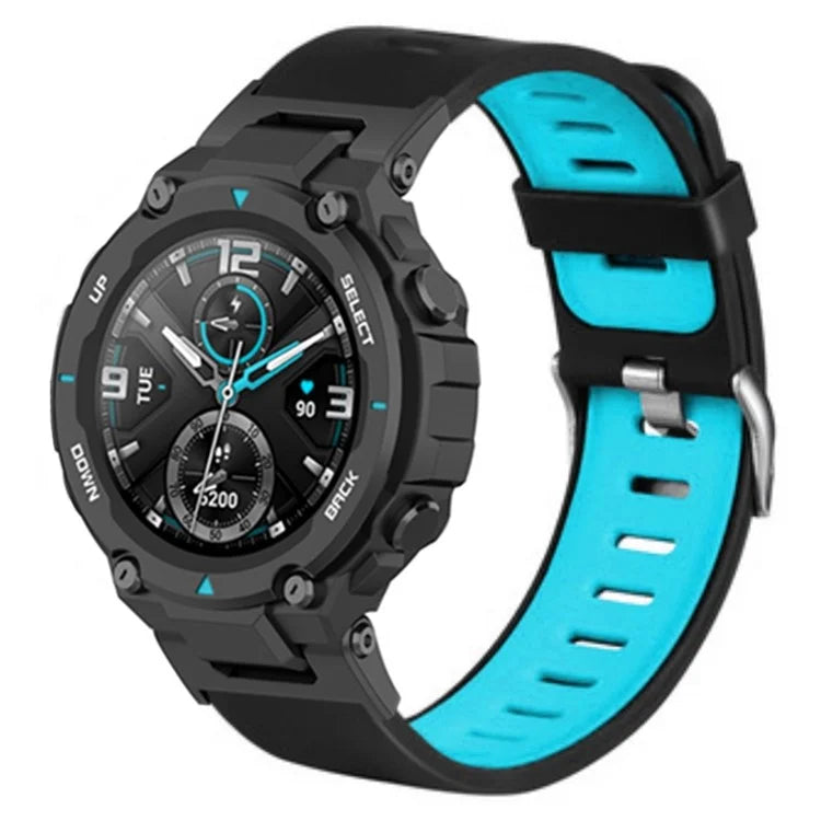 For Huami Amazfit T-Rex / T-Rex Pro Silicone Watch Bands Dual Color Replacement Straps