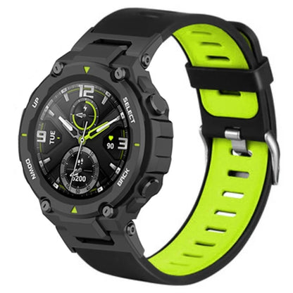 For Huami Amazfit T-Rex / T-Rex Pro Silicone Watch Bands Dual Color Replacement Straps