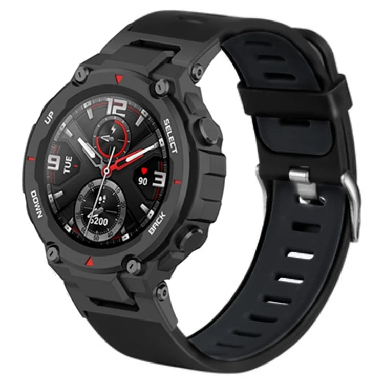 For Huami Amazfit T-Rex / T-Rex Pro Silicone Watch Bands Dual Color Replacement Straps