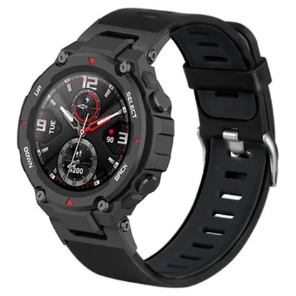 For Huami Amazfit T-Rex / T-Rex Pro Silicone Watch Bands Dual Color Replacement Straps