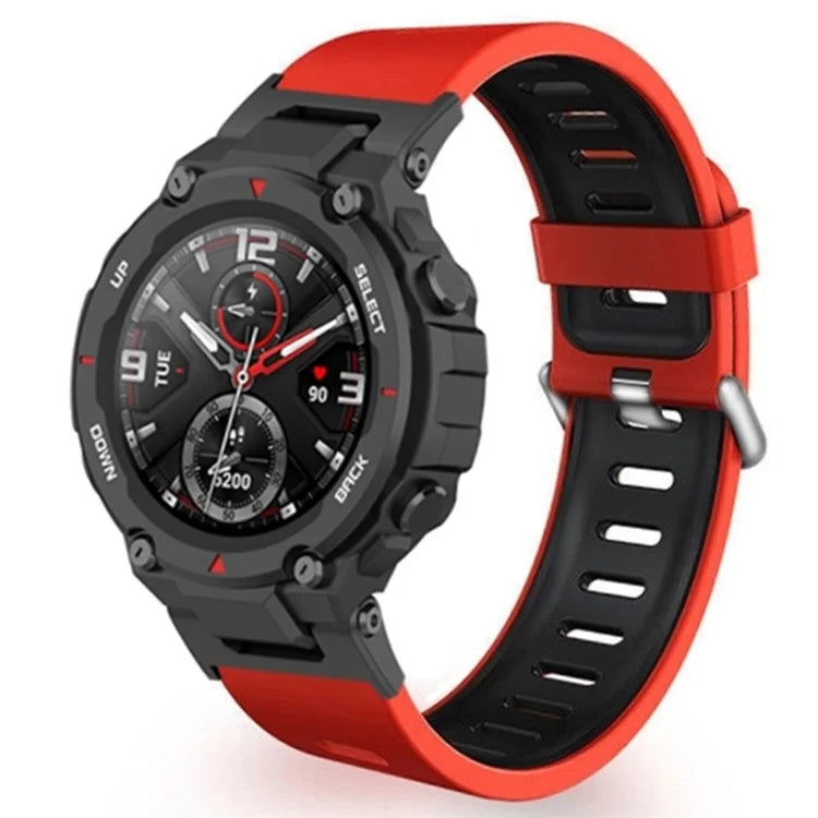 For Huami Amazfit T-Rex / T-Rex Pro Silicone Watch Bands Dual Color Replacement Straps