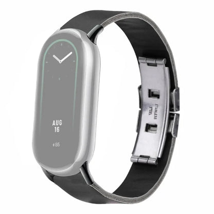 For Xiaomi Smart Band 8 / 8 NFC Leather Watch Strap Butterfly Buckle Replacement Band