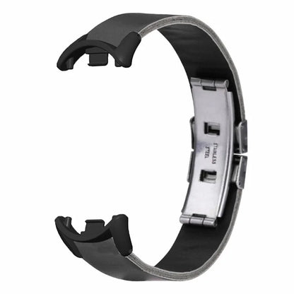 For Xiaomi Smart Band 8 / 8 NFC Leather Watch Strap Butterfly Buckle Replacement Band