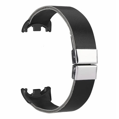 For Xiaomi Smart Band 8 / 8 NFC Leather Watch Strap Butterfly Buckle Replacement Band