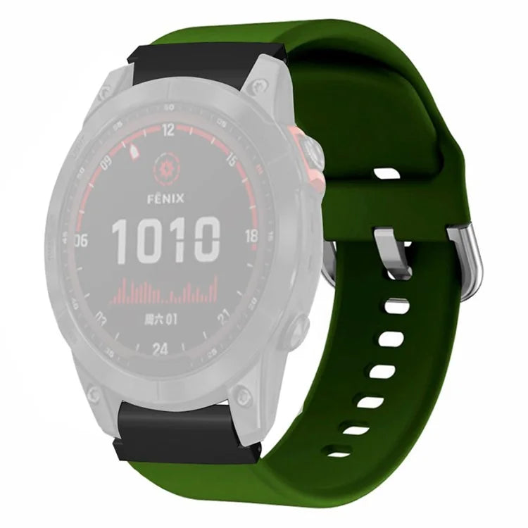 For Garmin Fenix 7 / 6 / 5 / Huami Amazfit Falcon Watch Band Silicone Strap with 22mm PC Connector