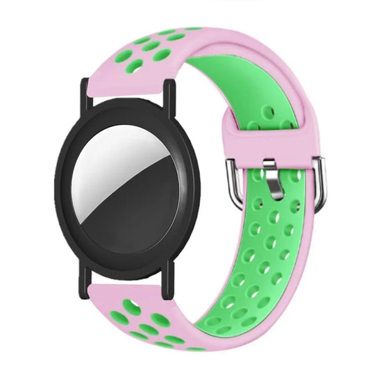 Silicone Strap for Apple AirTag Tracker PC Frame Holder Dual Color Adjustable Band Bracelet