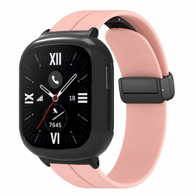 For Honor Watch 4 Watch Band Magnetic Buckle Silicone Wrist Strap with Watch Case