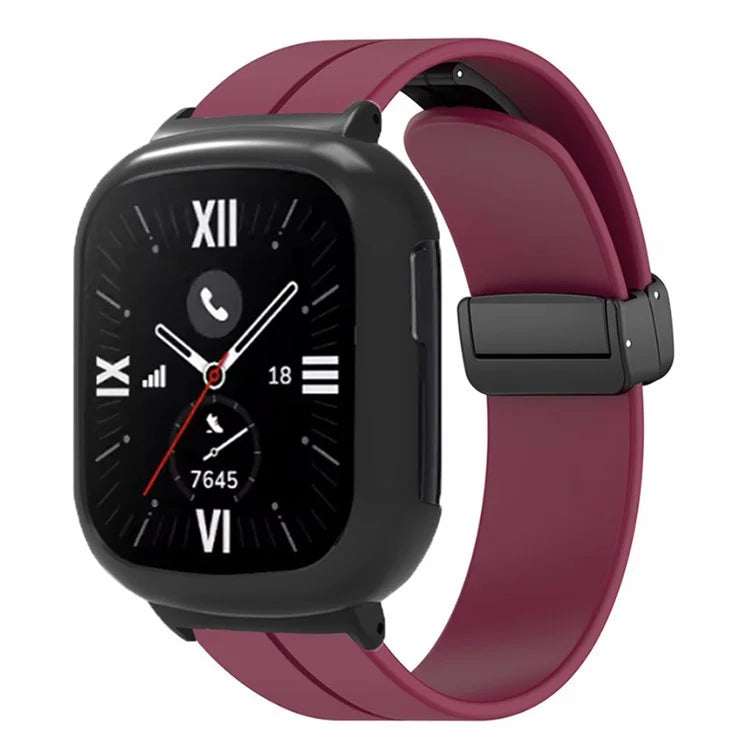 For Honor Watch 4 Watch Band Magnetic Buckle Silicone Wrist Strap with Watch Case