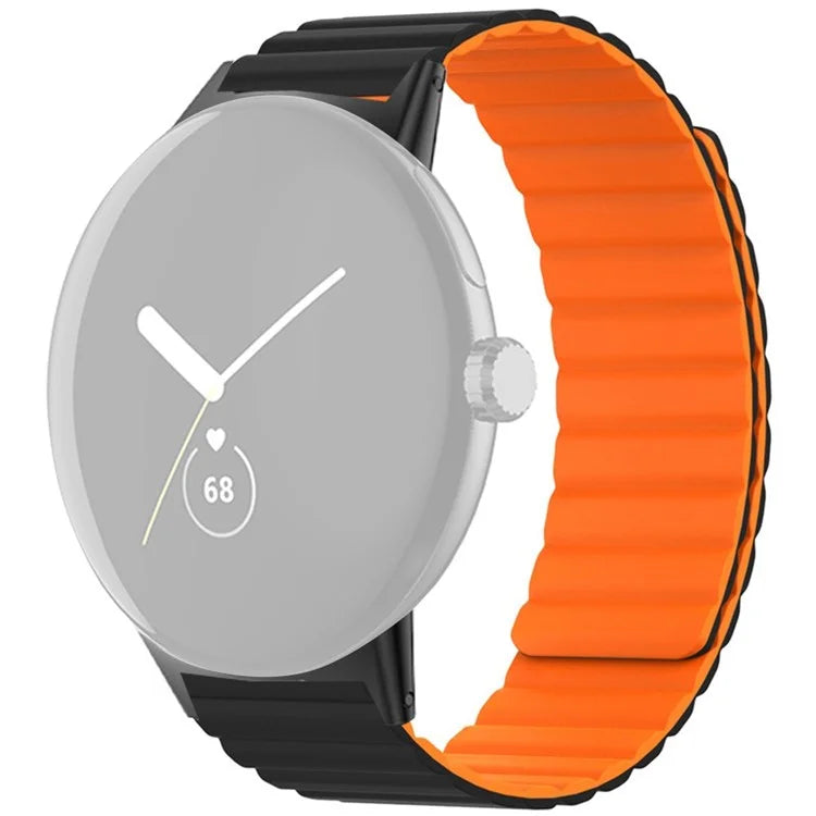 For Google Pixel Watch / Pixel Watch 2 Magnetic Watch Band Adjustable Silicone Wrist Strap
