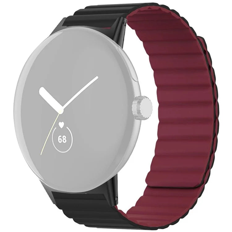 For Google Pixel Watch / Pixel Watch 2 Magnetic Watch Band Adjustable Silicone Wrist Strap