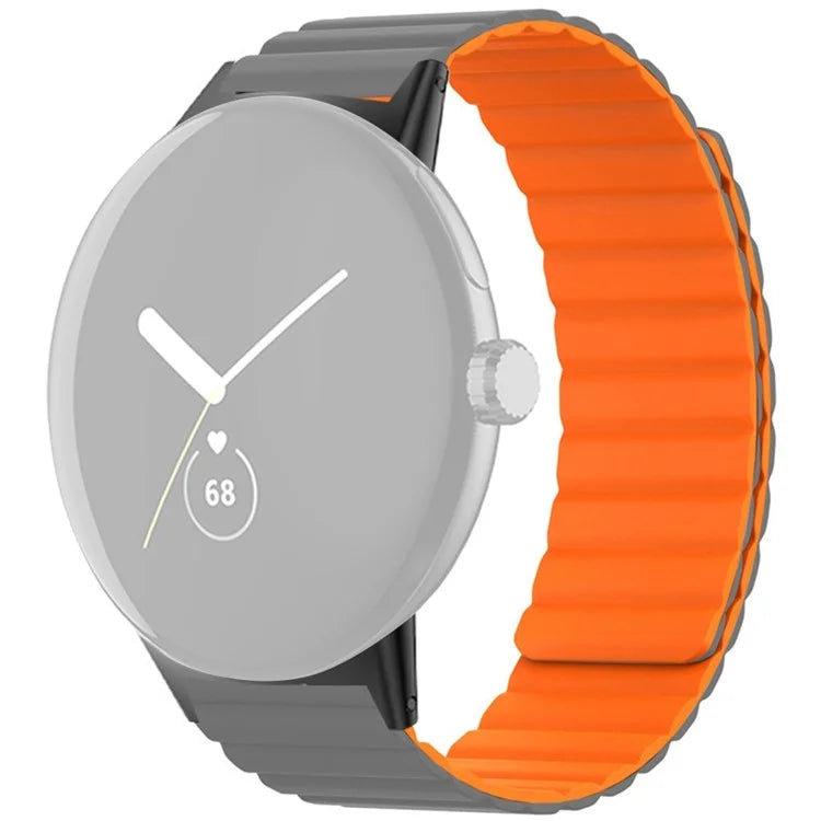 For Google Pixel Watch / Pixel Watch 2 Magnetic Watch Band Adjustable Silicone Wrist Strap