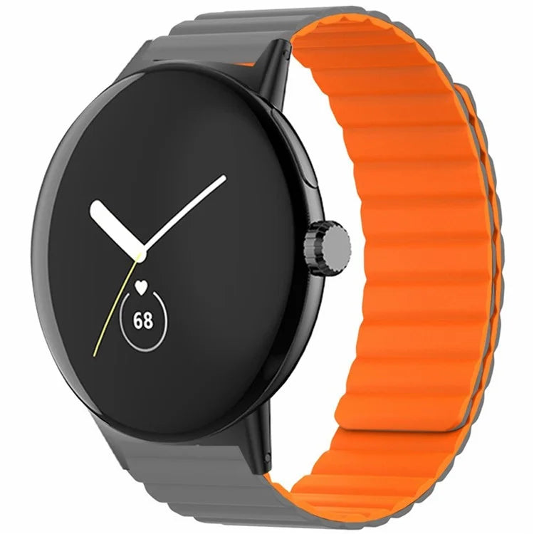 For Google Pixel Watch / Pixel Watch 2 Magnetic Watch Band Adjustable Silicone Wrist Strap