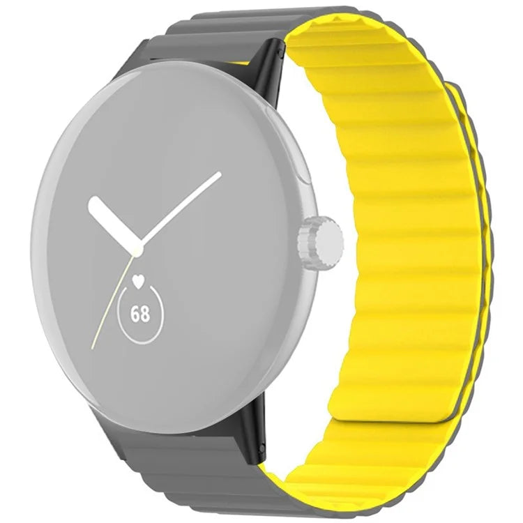 For Google Pixel Watch / Pixel Watch 2 Magnetic Watch Band Adjustable Silicone Wrist Strap