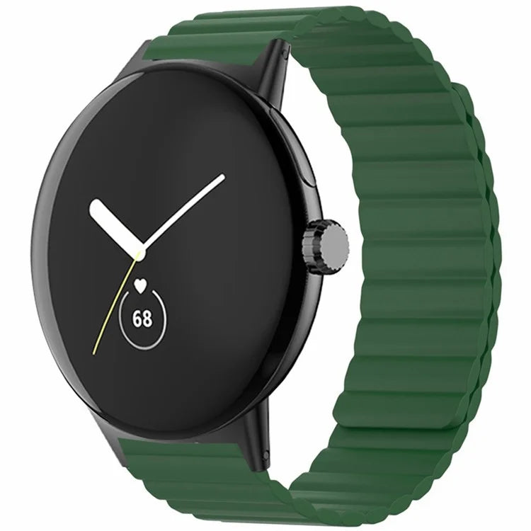 For Google Pixel Watch / Pixel Watch 2 Magnetic Watch Band Adjustable Silicone Wrist Strap