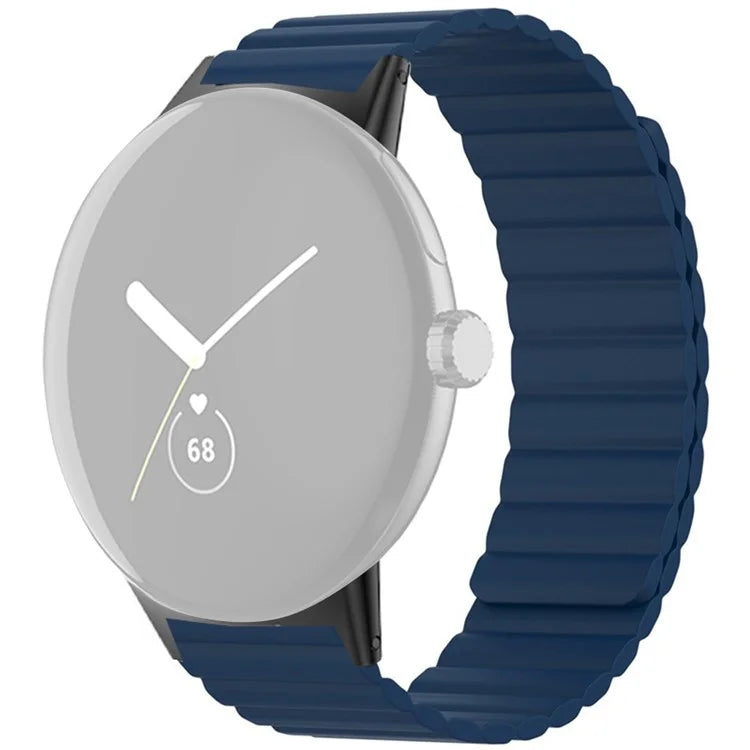 For Google Pixel Watch / Pixel Watch 2 Magnetic Watch Band Adjustable Silicone Wrist Strap