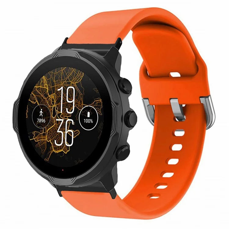 For Suunto Spartan Sport Wrist HR Baro / Suunto 7 Watch Band 24mm Adjustable Silicone Strap