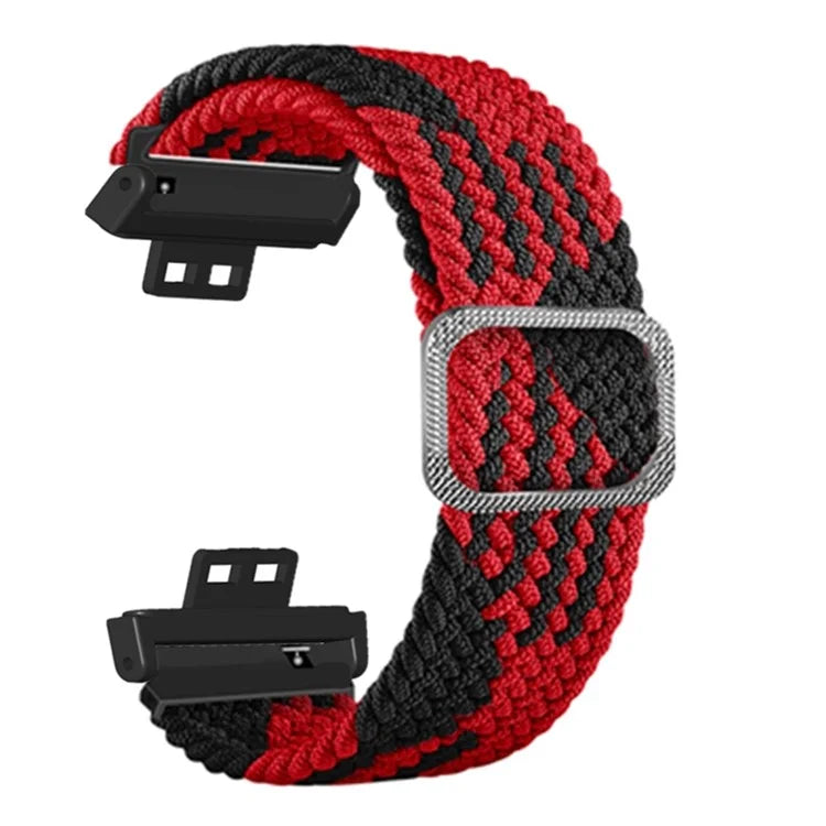 For Huawei Watch Fit / Watch Fit Special Edition Watch Band Nylon Braided Elastic Wrist Strap+Black