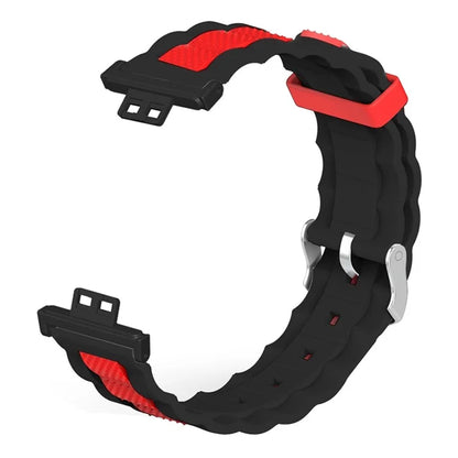 For Huawei Watch Fit / Watch Fit Special Edition Watch Band Dual Color Wave Design Silicone Strap