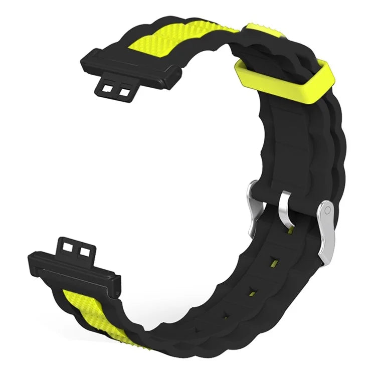 For Huawei Watch Fit / Watch Fit Special Edition Watch Band Dual Color Wave Design Silicone Strap