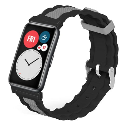 For Huawei Watch Fit / Watch Fit Special Edition Watch Band Dual Color Wave Design Silicone Strap