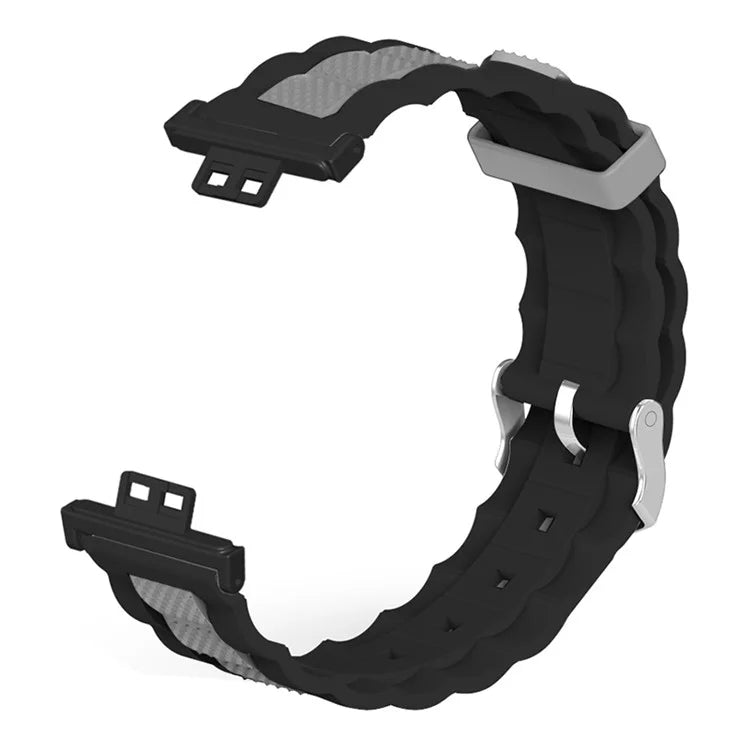 For Huawei Watch Fit / Watch Fit Special Edition Watch Band Dual Color Wave Design Silicone Strap