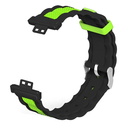For Huawei Watch Fit / Watch Fit Special Edition Watch Band Dual Color Wave Design Silicone Strap