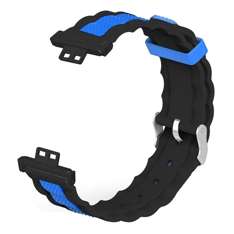 For Huawei Watch Fit / Watch Fit Special Edition Watch Band Dual Color Wave Design Silicone Strap