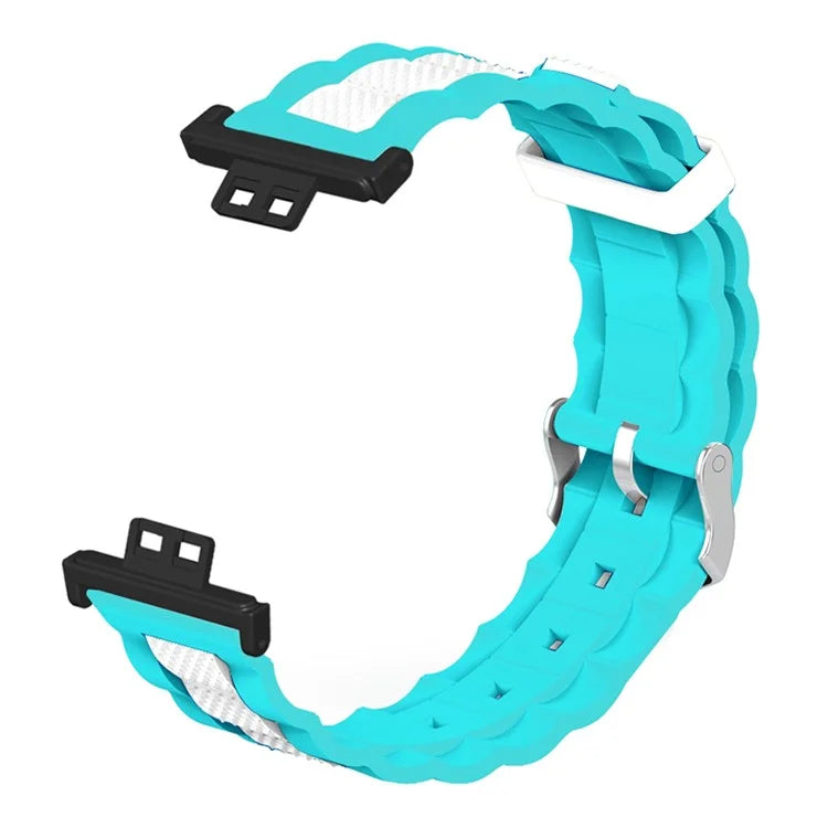 For Huawei Watch Fit / Watch Fit Special Edition Watch Band Dual Color Wave Design Silicone Strap