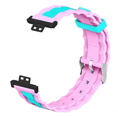 For Huawei Watch Fit / Watch Fit Special Edition Watch Band Dual Color Wave Design Silicone Strap