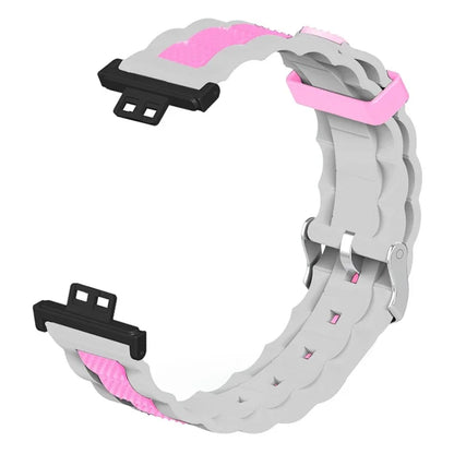 For Huawei Watch Fit / Watch Fit Special Edition Watch Band Dual Color Wave Design Silicone Strap