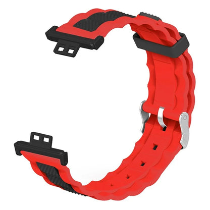 For Huawei Watch Fit / Watch Fit Special Edition Watch Band Dual Color Wave Design Silicone Strap