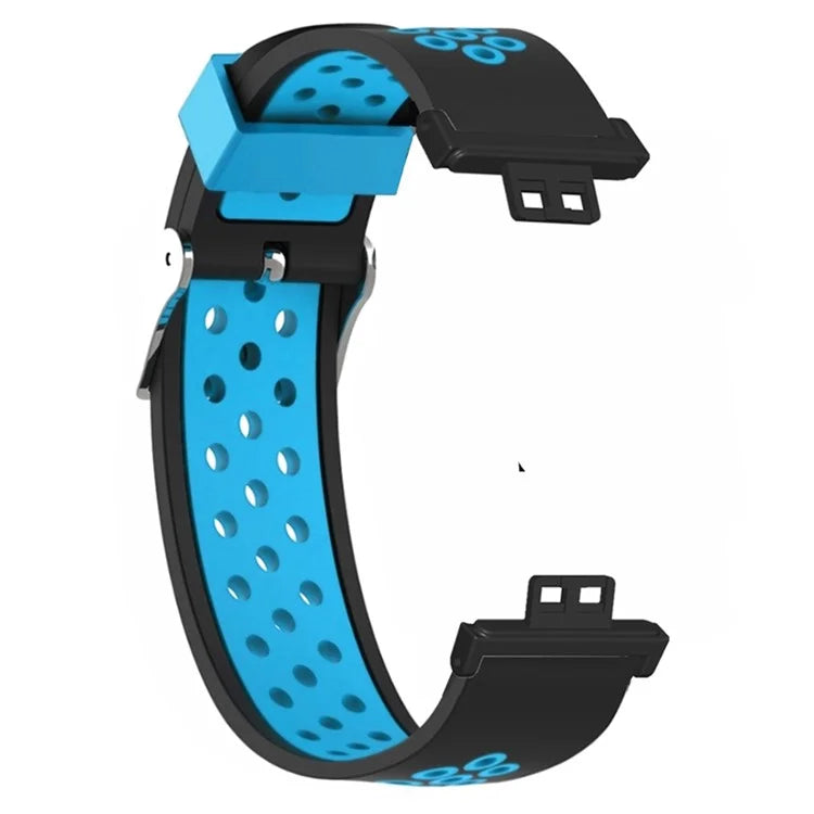 For Huawei Watch Fit / Watch Fit Special Edition Dual Color Silicone Watch Band with Breathable Holes