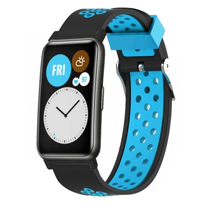 For Huawei Watch Fit / Watch Fit Special Edition Dual Color Silicone Watch Band with Breathable Holes