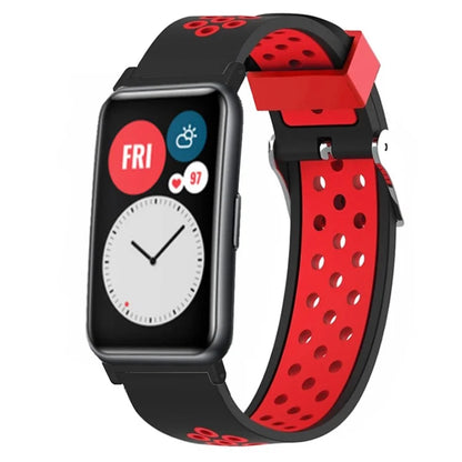For Huawei Watch Fit / Watch Fit Special Edition Dual Color Silicone Watch Band with Breathable Holes