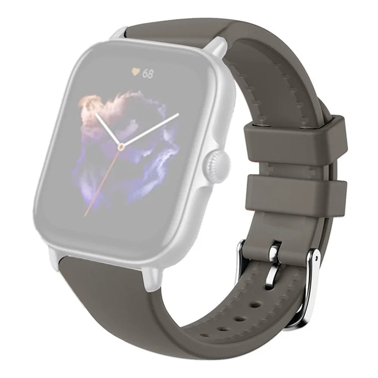 For Huami Amazfit GTS 4 / 3 / 2 / Mini / Bip U 20mm Smart Watch Strap Pin Buckle Silicone Band