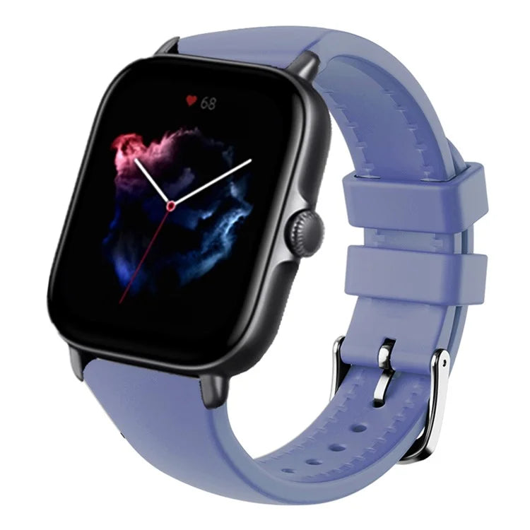 For Huami Amazfit GTS 4 / 3 / 2 / Mini / Bip U 20mm Smart Watch Strap Pin Buckle Silicone Band