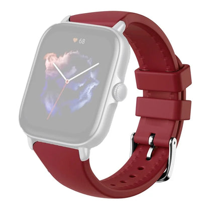 For Huami Amazfit GTS 4 / 3 / 2 / Mini / Bip U 20mm Smart Watch Strap Pin Buckle Silicone Band