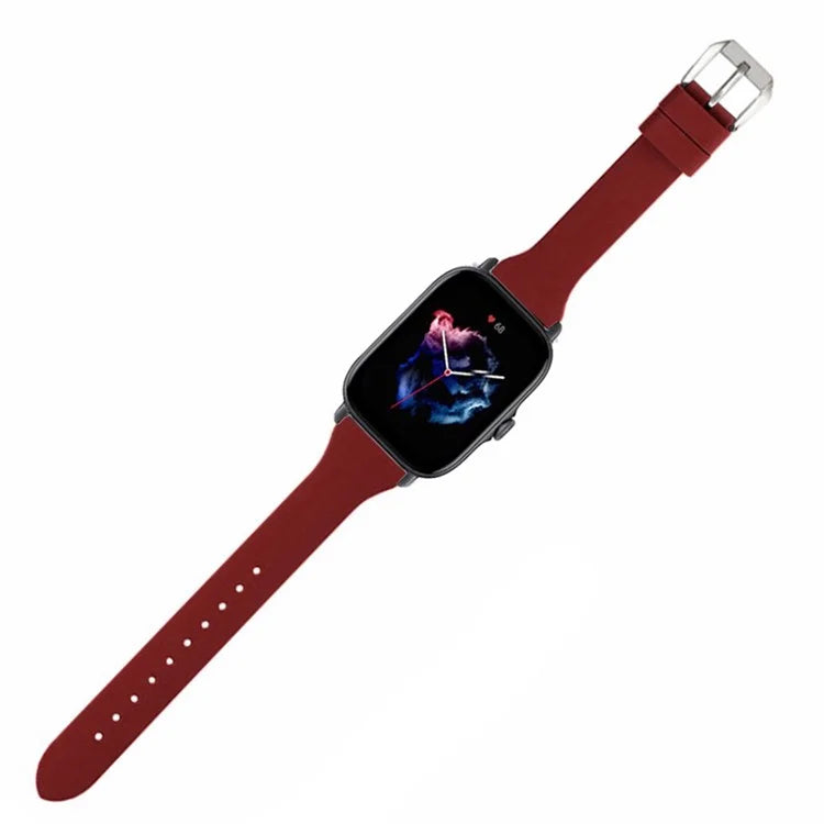 For Huami Amazfit GTS 4 / 3 / 2 / Mini / Bip U 20mm Smart Watch Strap Pin Buckle Silicone Band