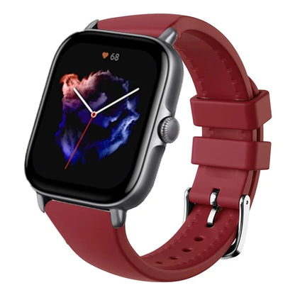 For Huami Amazfit GTS 4 / 3 / 2 / Mini / Bip U 20mm Smart Watch Strap Pin Buckle Silicone Band